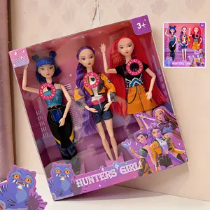 3-Piece Hunter Anime Dolls – Rumi, Mira, Zoey Hunters’ Girl Demon Figures, 2026 Trendy Music & Lighting Cosplay Toys, Perfect Holiday Gift for Girls