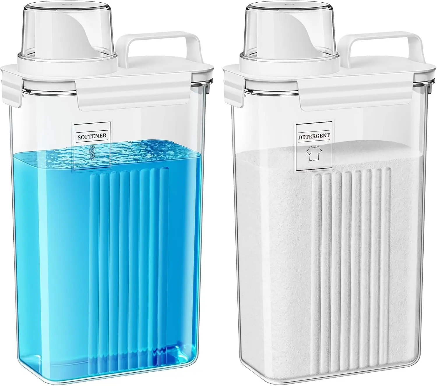 Laundry Detergent Dispenser for Laundry Room,94Oz Fabric Softener Dispenser,Liquid Laundry Detergent Container,Laundry Detergent Organizer for Laundry Room Organization with 6 Labels,2 Pack SUBEKYU