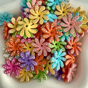 Rhinestone Spacers for Crafting Colorful Flower Shaped Decorative Elements with Sparkling Rhinestones