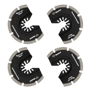 Vearter 4PCS Diamond Oscillating Saw Blades, 3" Universal Multitool Blades for Grout Removal, Vacuum Brazed Diamond Blade for Soft Tile, Cement, Masonry outdoorfun