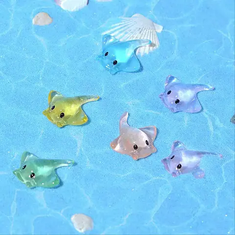 Mini Cute Undersea Manta Ray Design Fish Tank Resin Decorations (20pcs/set), Micro Landscape Small Resin Ornament, Fish Tank Decoration, Aquarium Building Set, Fish Decorations For Tank