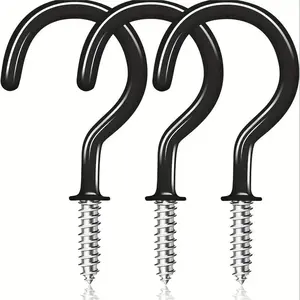 Ceiling Hooks, 20pcs/set Screw-in Wall Stable Hooks, Outdoor Garden Plant Hooks, Kitchen Cup Hooks, Great for Indoor & Outdoor Use, Light Ceiling Hooks, Home Organiser, U Shaped Hook