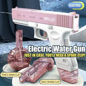 Summer water shooting game Glock classic large capacity electric continuous water spray water gun toy children's favorite gift water game essential props