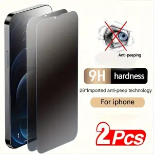 2 Packs Privacy Tempered Glass Screen Protector for iPhone, Protect Your Screen from Prying Eyes, Cellphone Screen Protector