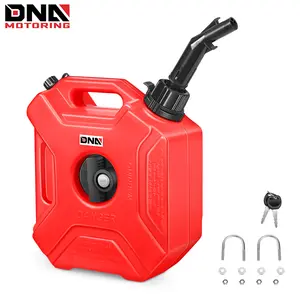 DNA MOTORING 1.3 & 2.6 Gallon Fuel Can 5-10L Gas Tank for Motorbike ATV Off Road with Mounting Lock 1 to 2 Pcs Red High-Quality Anti-Rust Anti-Corrosion Leak-Proof - Vehicle