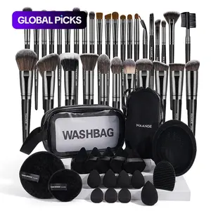 Maange Professional Makeup Tools, 51pcs/set Including 32 Makeup Brushes & 7 Puff & 8 Sponge & 1 Brush Cleaning Tool & Storage Bag & Toiletry Bag, Makeup Products, Makeup Tool Kit #GLOBAL PICKS,Christmas Gifts For GF