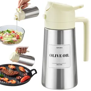 16oz/470ml stainless steel oil spray bottle, spray and pour - Large capacity for kitchen, grilling and outdoor use - Perfect with olive oil, cooking and grilling oils - Cooking oil spray bottle