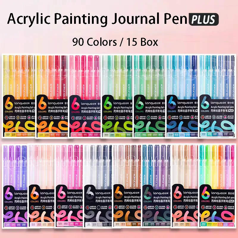 90pcs 1.0mm Acrylic Painting Pens, Dual-Function Marker Pens for DIY Handmade Crafts, Journaling, Album DIY Decoration, Greeting Card Drawing, Daily Doodling, Acrylic Markers, Colorful Marker Pen, Art Markers, DIY Painting Supplies