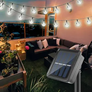 50 LED Solar String Lights Outdoor - Waterproof Patio Party Decoration - 8 Modes Romantic Atmosphere