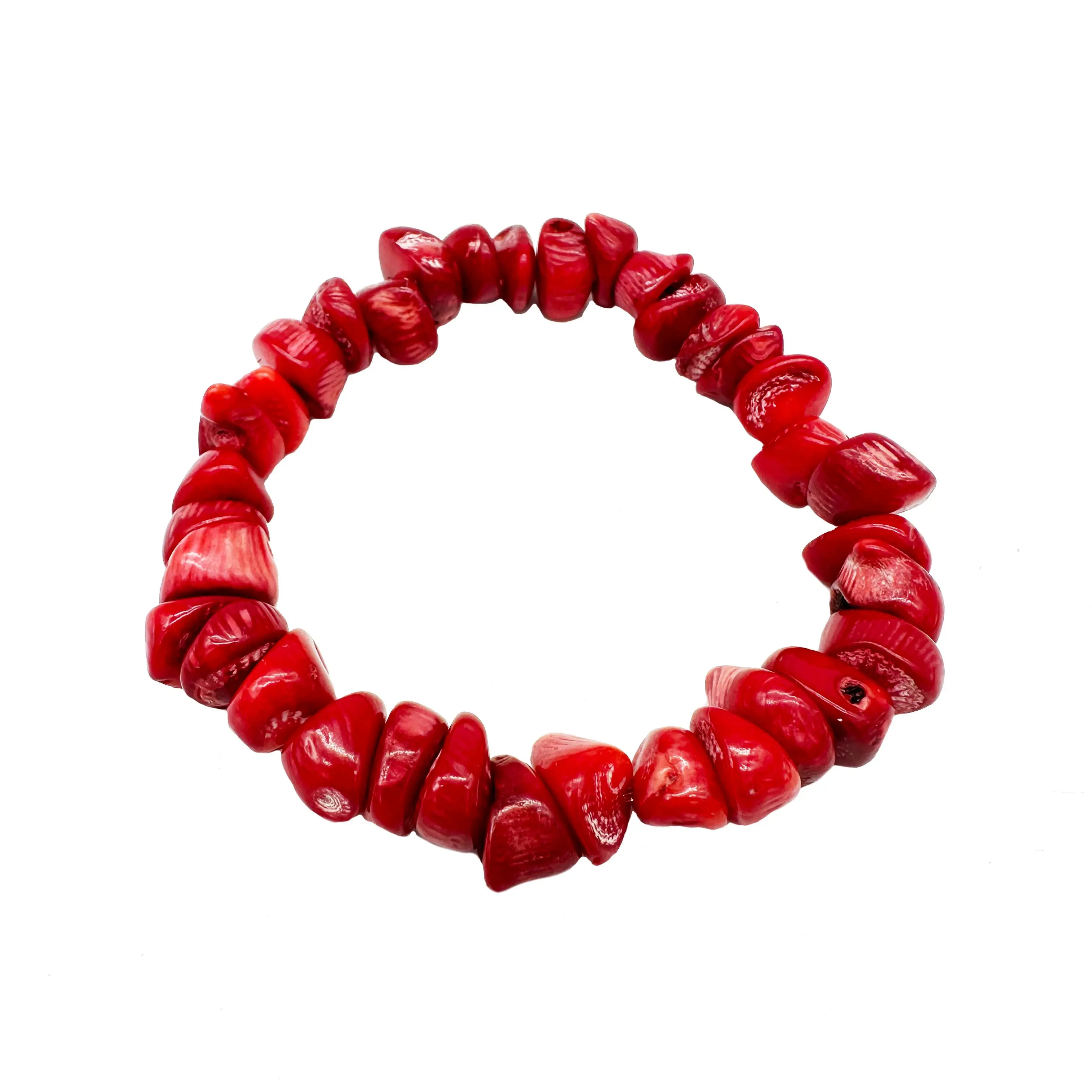 Red Coral Bead Bracelet