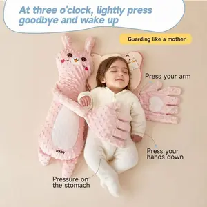 Baby Soothing Hugging Pillow Soft Cotton Animal-Shaped Sleep Aid Cushion with Gentle Patting Cute Big White Goose Design for Infant Comfort