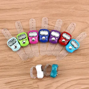 Finger Counter Ring 5 Digital LED Electronic Handheld Tally Counter Clicker Counter with  Islamic Tasbih Bead