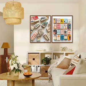 Matchbox Themed Unframed Painting, 2 Counts/set Canvas Wall Art, Wall Decor for Home Living Room Bedroom Study Room, Poster
