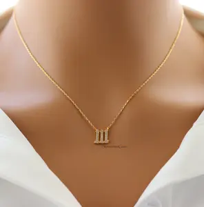 18K Gold Plated Pave Angel Number 111 Pendant Necklace – Spiritual & Meaningful Jewelry for Positive Energy