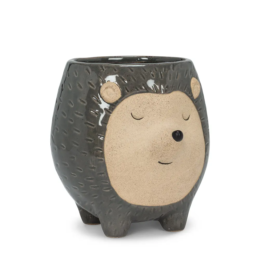 Abbott Collection AB-27-CRITTER-187 5 in. Tall Hedgehog Planter, Grey