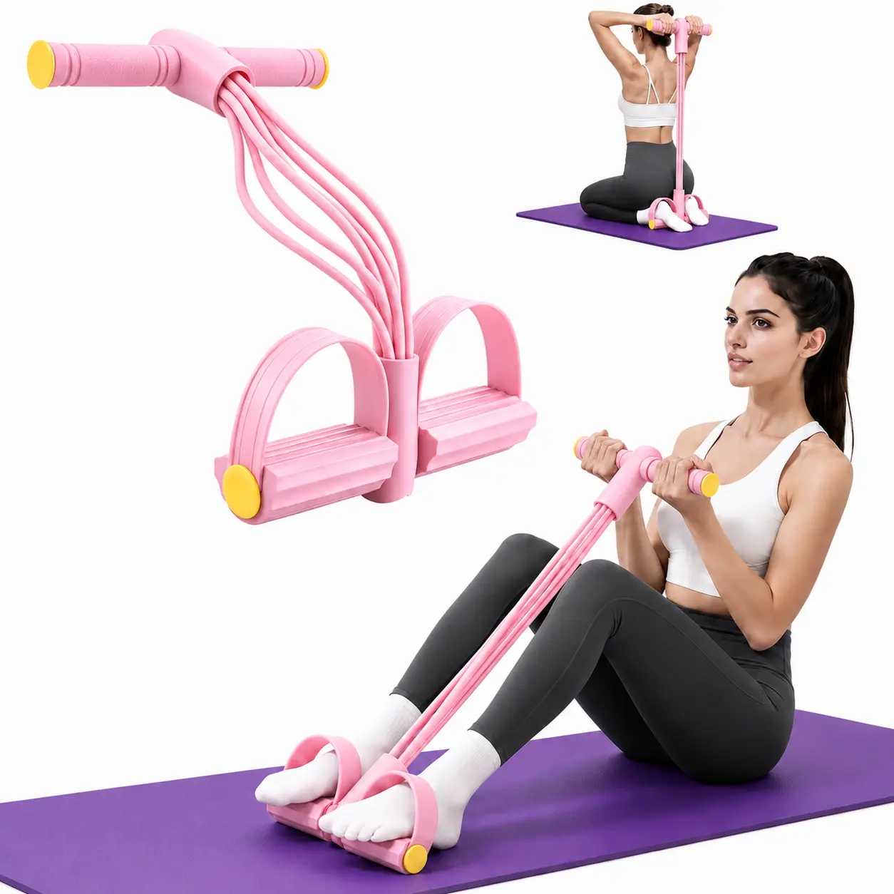 Multi-Functional Pedal Resistance Band Trainer - Portable Compact Home Gym Equipment for Abdominal, Arm & Full-Body Exercise, Daily Body Shaping, Ideal Holiday Gift