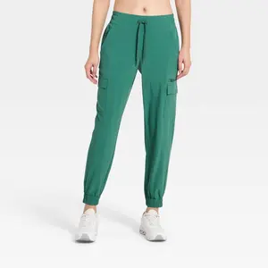Women's Active Light Mid-Rise Cargo Jogger Pants - All In Motion Forest Green XXL
