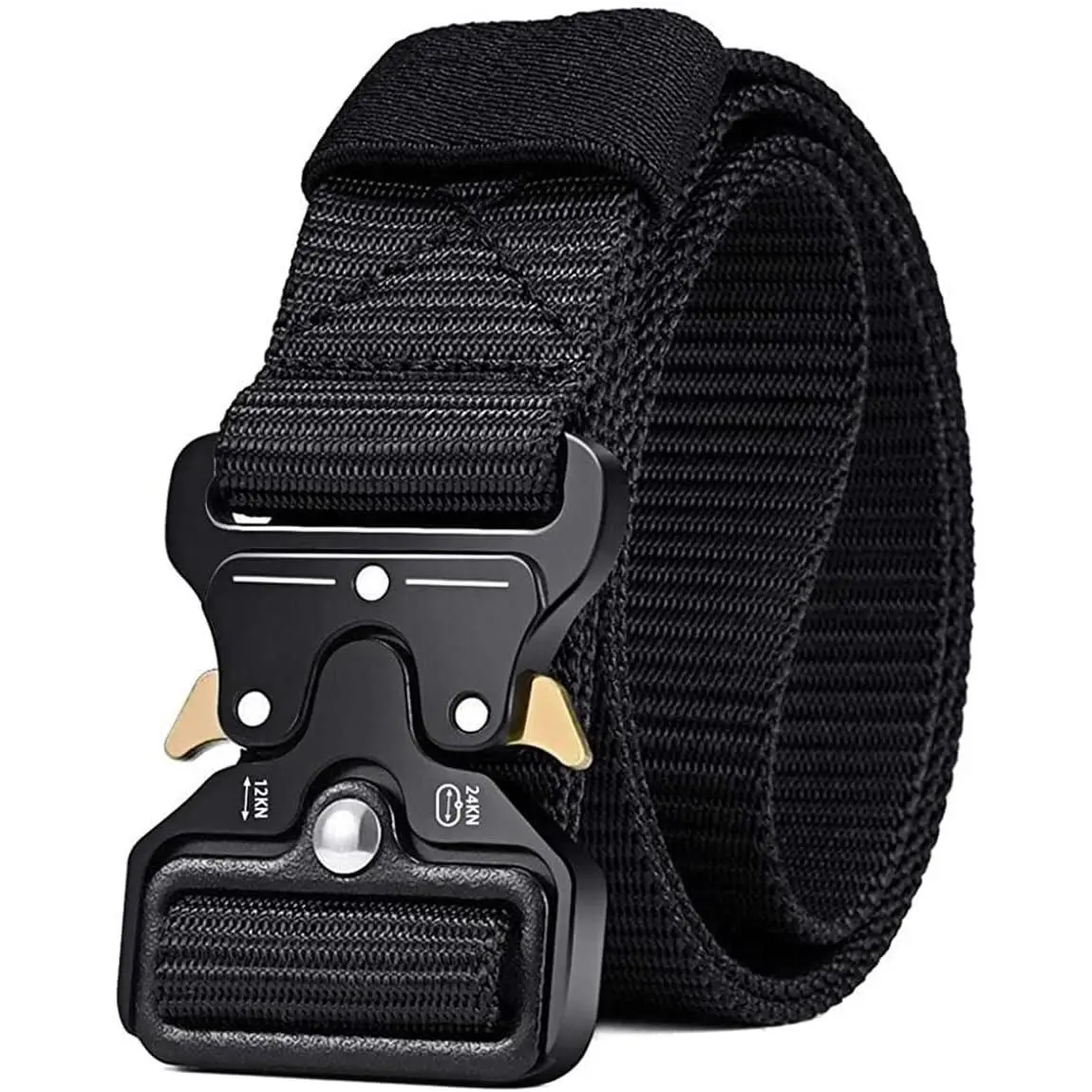 Men's Tactical Belts - Stylish, Solid Color, Casual Web Belt with Heavy-Duty Quick-Release Metallic Buckle, Rugged Trail Gear for Military Work Hiking, Tactical Accessories, Versatile Fashion Belt