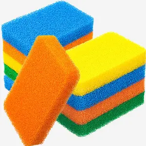 10Pcs Silicone Multi-Purpose Scrub Sponges Scratch-Free Kitchen Bathroom Cleaning Sponges Odor Resistant Cleaning Scrubbers for Home Glass Surfaces Household Dishwashing Tools Wipe Scouring Pad