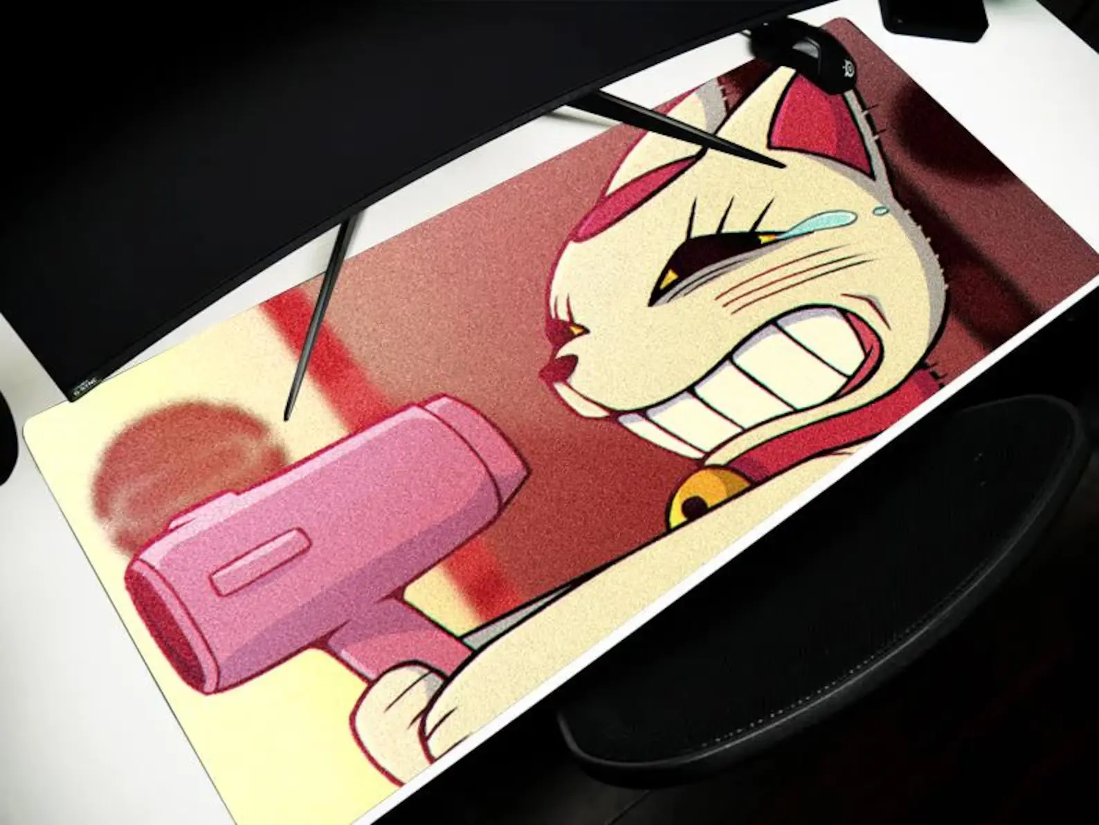 Turbo Granny lucky cat Mouse Pad - desk mat dandadan desk mat anime desk mat