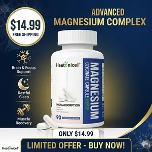 Advanced Magnesium Complex for Deep Sleep & Stress Relief - Magnesium Glycinate + L-Threonate with Ashwagandha - High Absorption, Gentle on Stomach - Support Calm & Muscle Relaxation - 90ct
