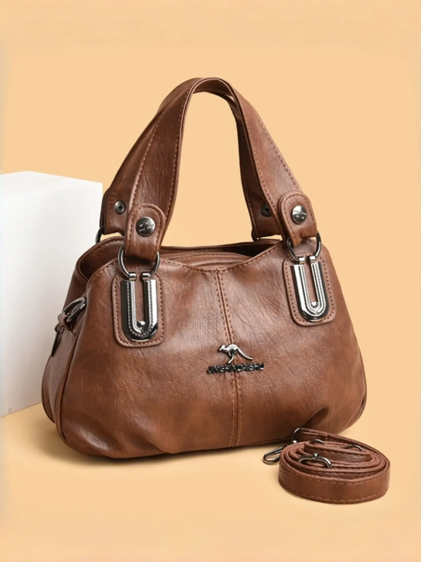 Elegant Women's Shoulder Bag Crossbody, Fashion PU Leather Handbag, Stylish Single Strap Purse for Daily Use, Perfect for Casual, Double Zipper Purse, Crossbody Shoulder Purses, Fashionable Versatile Purse, Crossbody Bags
