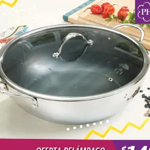 Antiaderente Cacerola de 9 Qts - Versatile Kitchen Tool for Baking & Stir-Frying - Spacious Design for Large Quantities - Easy Release & Cleanup