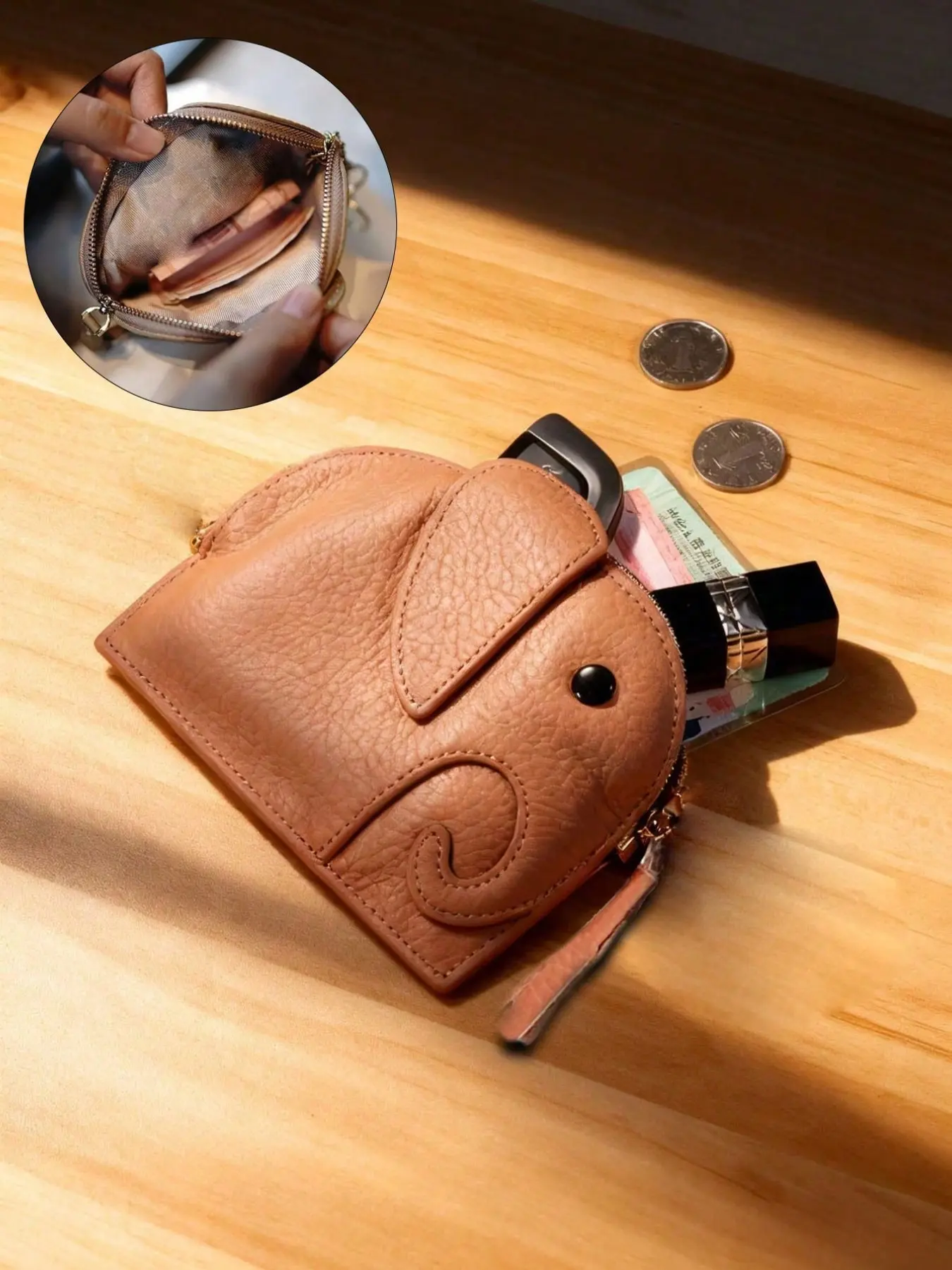 Cartoon Elephant Wallet for Women, Fashionable Casual Wallet, Daily Wallet, Multi-Card Slot Purse, Cute Fashion Faux Leather Coin Pouch, Small Portable Design, Travel Shopping School Use