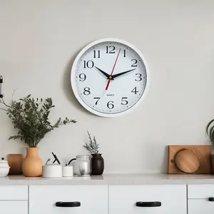 Wall Clock Modern Battery Operated 1PCS 10 Inch Simpel Silent Non Ticking Analog Decorative for Kitchen Bathroom Bedroom Office Living Room School Classroom