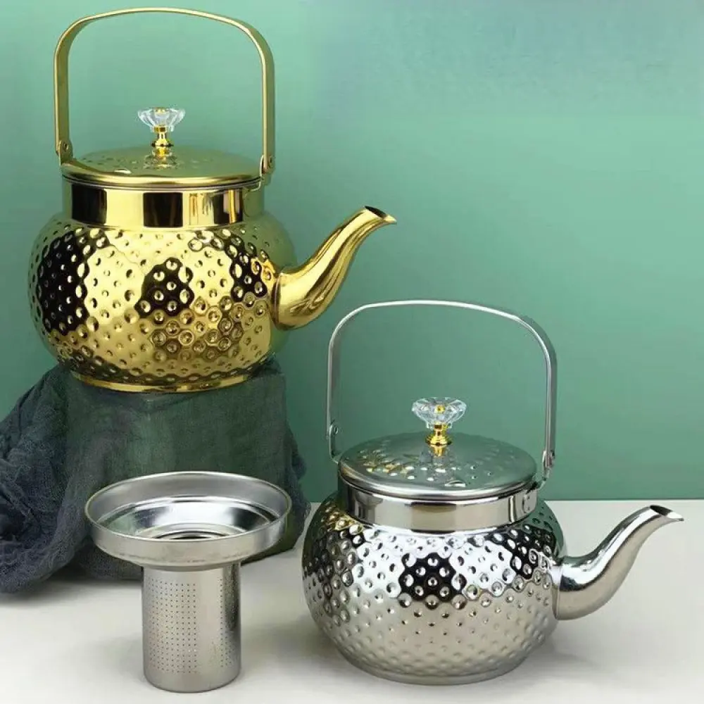 1.5L Professional Stainless Steel Fast-Boil Kettle with Removable Fine Filter - Kitchenware for Tea, Looseleaf Brew, Coffee & Milk, Gift for Beverage Enthusiasts, Modern