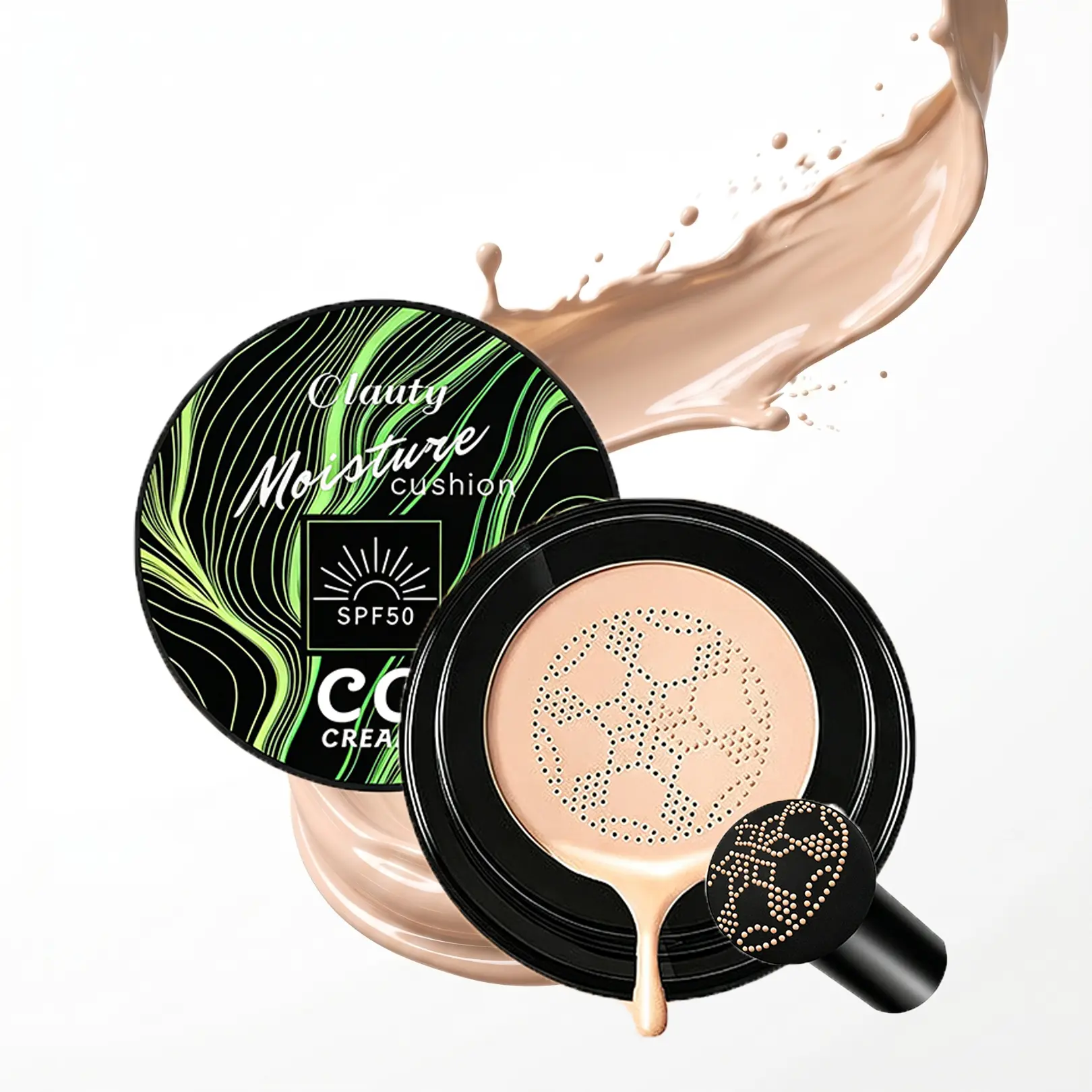 Air Cushion CC Cream SPF50 - Daily Makeup with Lightweight, Hydrating, Moisturizing, Oil Control Formula & Natural Coverage for Smooth, Even Skin (#02 Natural Shade)