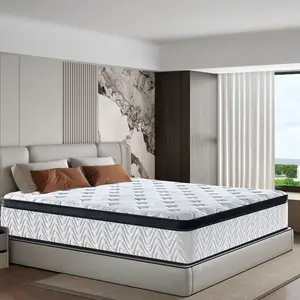 King Mattress,Lechepus 10-14Inch Soft Memory Foam Hybrid Mattress in Box,Plush Feel King Size with Supportive Pocket Coil for Back Pain Relief,Motion Isolation, None of Fiberglass