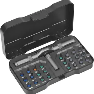 Precision Ratchet Set, 24-In-1 Magnetic Drill Bits Kit, Multifunctional Screwdriver, Home Repair Tool Set with Detachable T-Ring Handle