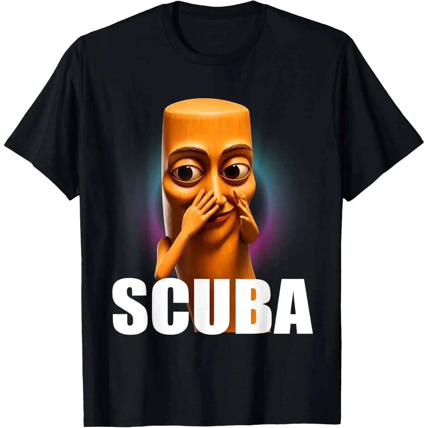 Scuba Tung Tung Sahur Dance Funny Brainrot Viral Meme Graphic T-Shirt Unisex Oversized Soft Heavy Cotton Crew Neck Short Sleeve Tee Gen Z Chaotic Trendy Internet Dance Humor Casual Party Daily Top For Men Women