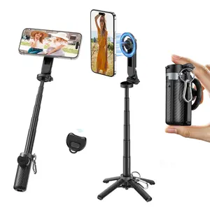 2026 Edition Four-in-One Magnetic Selfie Stick 25 Inches Longer Enhanced Stability Wireless Bluetooth Remote 360° Rotation Compatible with Various Mobile Phones