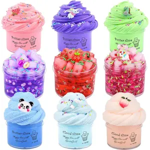 Slime Kit 9 Pack, with 3 Jelly Cube Crunchy Slime 3 Cloud Slime 3 Butter Slime, Soft & Non-Sticky, Party Favor for Girls and Boys Stress Relief Toy