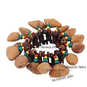 HANDCRAFTED AFRICAN RITUAL WRIST OR ANKLE NUTSHELL RATTLE