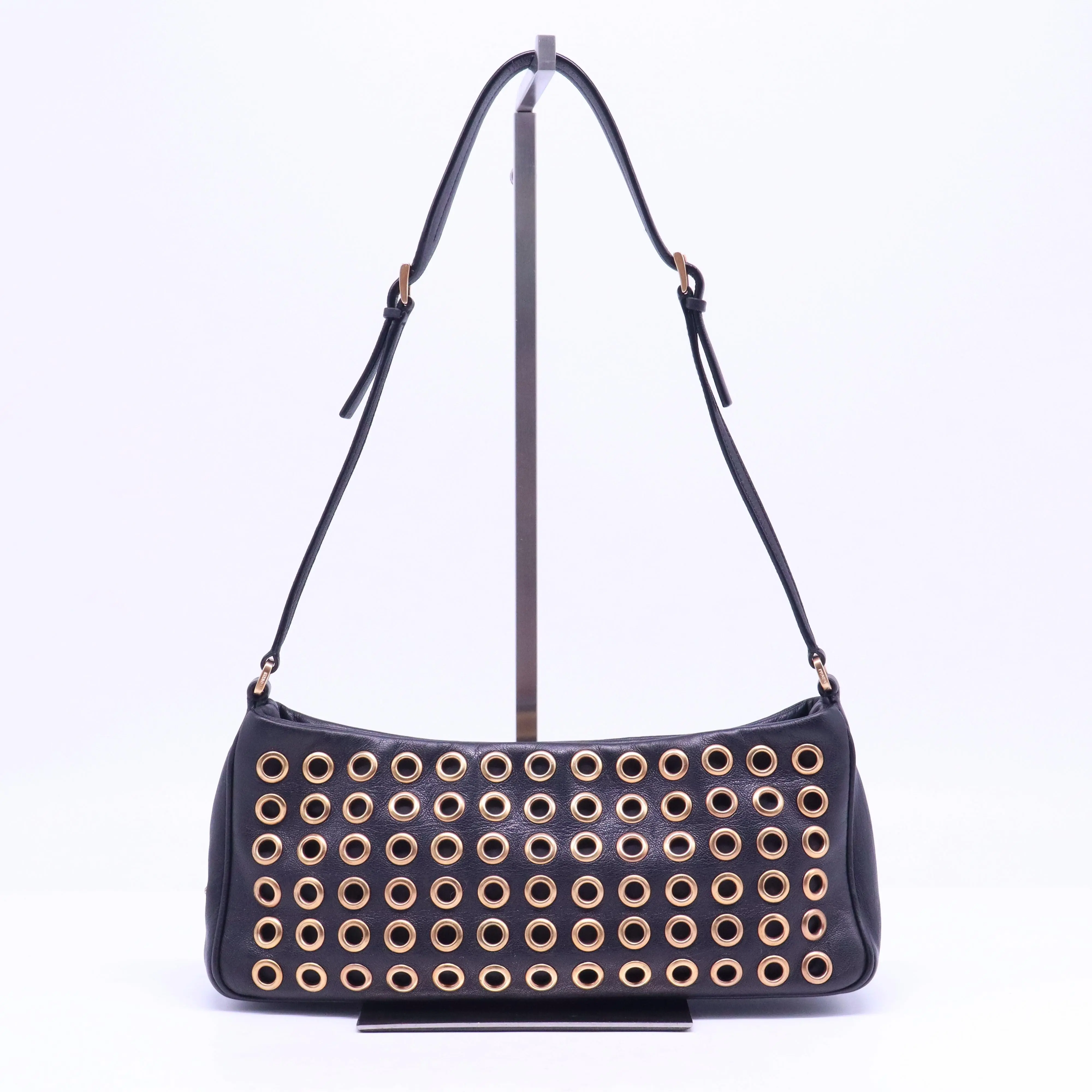 Pre-owned PRADA Leather Top Handle Bags Nappa Metal Pochette B20732