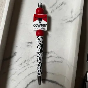 Cowboy killer pen | silicone bead pen | cow print