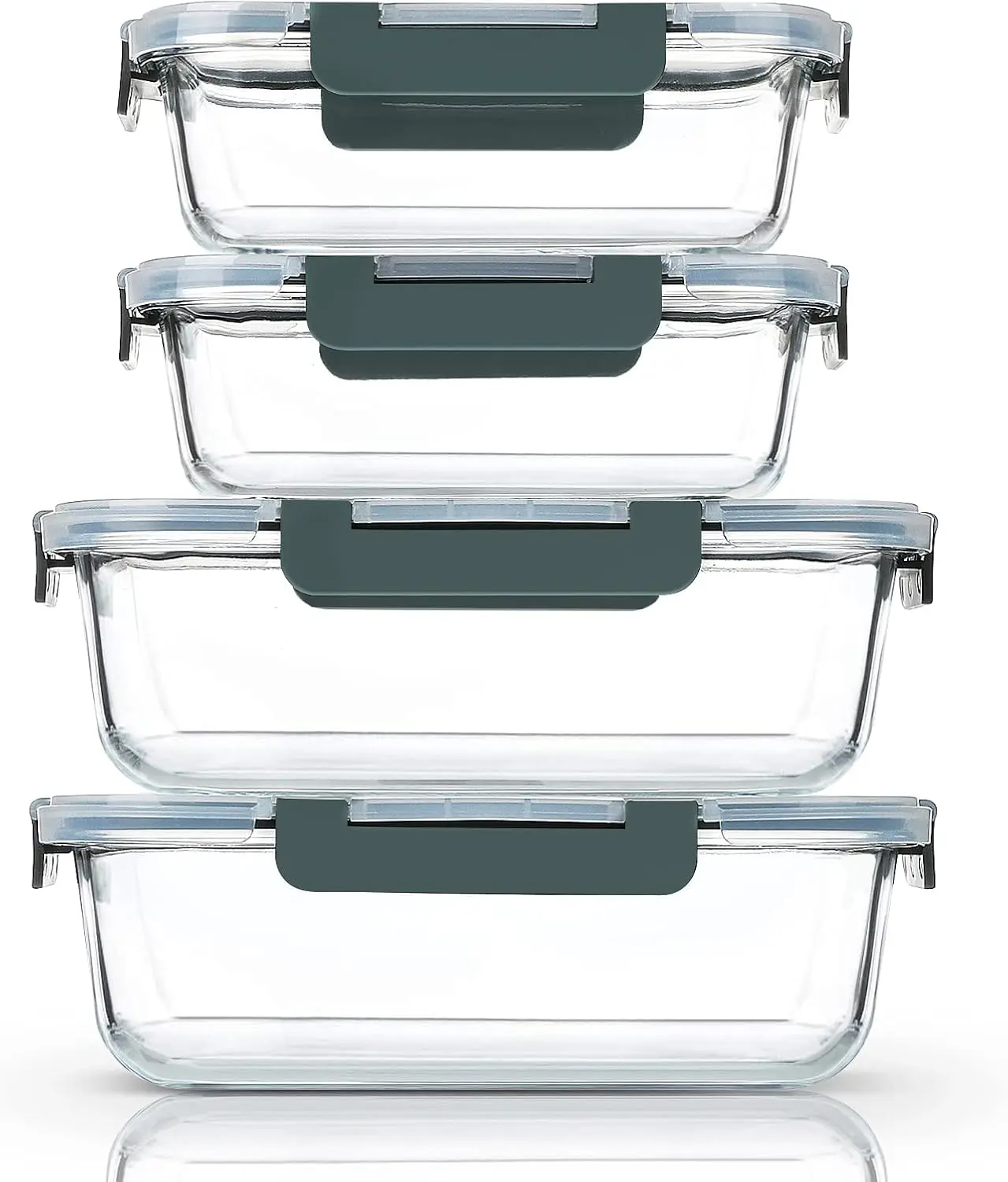 [80 oz & 36 oz  Glass  Storage/Baking Containers Set with Lids, 2 Pack 80 oz(10 cup)&2 Pack 36 oz (4.5 cup) Airtight Glass Container,icrowave,Oven,Freezer and Dishwasher