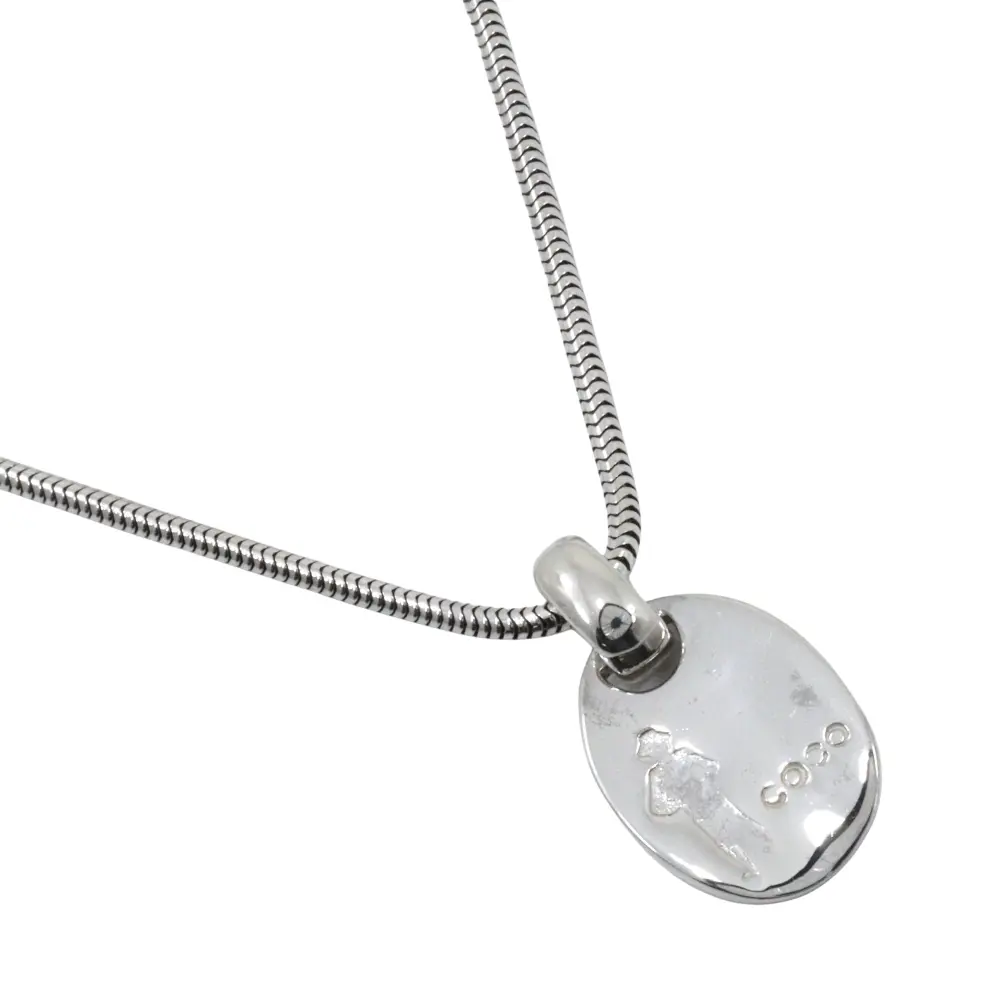 Pre-owned CHANEL Sterling Silver 925 (Ag925) Small Leather Goods Icon Necklace