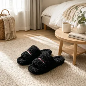 club soccer cleats Fuzzy Open-Toe Slippers, Fluffy House Slippers with Non-Slip Sole, Soft Plush Indoor Slides for Women, Cozy Bedroom Slippers,  Viral Home Shoes Plush Curly Fur Slippers, Warm & Breathable Indoor Slides, Non-Slip Rubber So