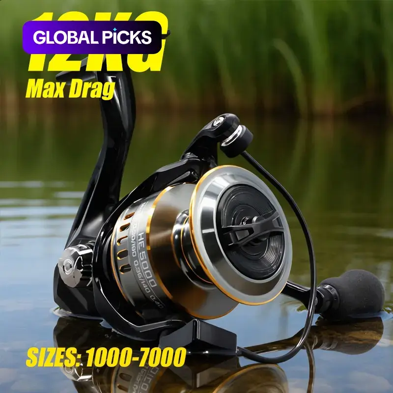Rooblinos Spinning Reel, 12+1 BB Smooth Operation, 5.2:1 Gear Ratio, 22LB Max Drag, Triple-Disc Carbon Drag, CNC Aluminum Spool, Left-Right Interchangeable Handle, EVA Knob, Freshwater and Saltwater Bass Inshore Fishing Equipment #GLOBAL PICKS