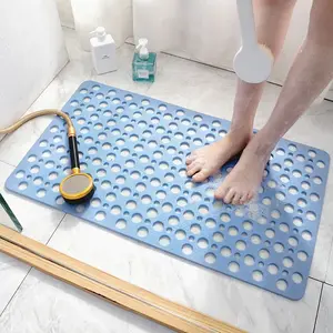 Large Shower Mat,  Anti Slip Shower Mat, Heavy Bath Mats for Shower with Drain Holes Suction Cups, Shower Stall Mat for Bathroom, No Odor Shower Grip Mat for