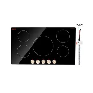 36 in Built-in Induction Electric Cooktop, summervibes Glass Panel, 9200W Power, 5-Knob Control, 12 Temperature Settings, Residual Heat Function, Auto Shut-Off, Easy Installation, Pregnant-Safe (Tools & Hardware)