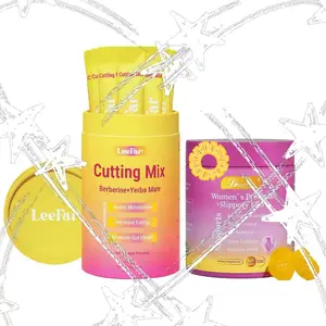 LEEFAR Signature BundleV  Women's Probiotics+Slippery Elm 60 Pineapple Gummies & Cutting Drink Mix 30 Servings- Feminine pH Balance