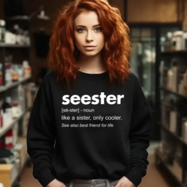 Seester, Like A Sister, Only Cooler, See Also Best Friend For Life Shirt, Long Sleeve, Sweatshirt, Hoodie