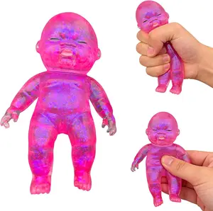 Curiosities Sugar Swaps Jumbo Baby Squishie |Large Sparkly Squishy Toys for Stretching, Squeezing,Collecting & Trading, Stress Relief Sensory Fidget Toys forKids & Adults