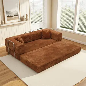78.8" Sofa Bed Cloud Couch Corduroy UpholsteredSectional Convertible Multi-Functional Floor Sofa forLiving Room & Apartment Furniture