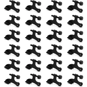 24 Pack Adjustable Heavy Duty Black Hinge Pin Door Stopper with Black Rubber Bumper Tips
